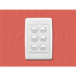 SWITCH 6GANG VERT 10A 250V