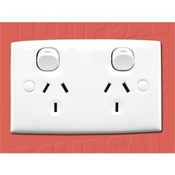 SOCKET SWT TWIN 10A 250V SHUT