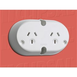 SOCKET SURF TWIN 3PIN 10A 250V