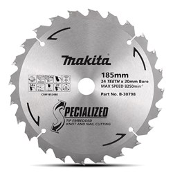 ELITE SPECIALISED TIP EMBEDDED SAW BLADE 185 x 20 x 24t
