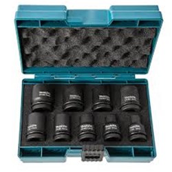 MAKITA SOCKET SET 9pc METRIC 1/2" SQUARE DRIVE