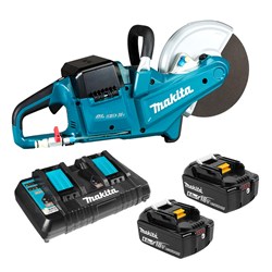 MAKITA 2X18V BRUSHLESS POWER CUTTER KIT C/W 2 X 6.0AH BATT BATTERIES DUAL PORT RAPID