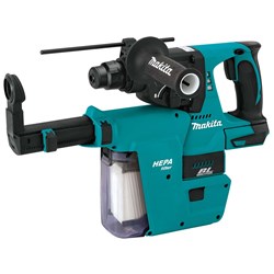 MAKITA 18V LXT BRUSHLESS 24MM ROTARY HAMMER C/W DUST EXTRACTION SKIN