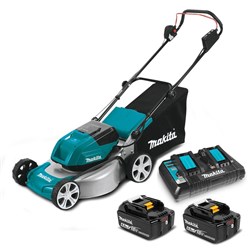 MAKITA 2 X 18V LXT BRUSHLESS LAWN MOWER 460MM KIT