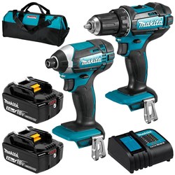 MAKITA 18V LXT 2 PIECE COMBO KIT DC18SD CARRY BAG