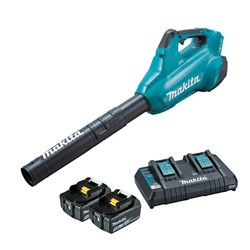MAKITA 2 X 18V LXT BRUSHLESS TURBO BLOWER KIT 2 X 5.0AH BAT DUAL CHARGER
