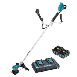 MAKITA 2 X 18V LXT BRUSHLESS LINE TRIMMER U-HANDLE KIT 2 X 5.0AH BATT + CHARG