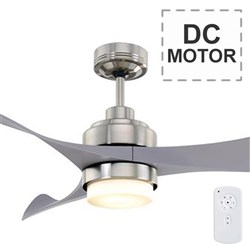 EAGLE 1400 CEILING FAN DC BRUSHED CHROME C/W LED LIGHT AND REMOTE FC368143BC