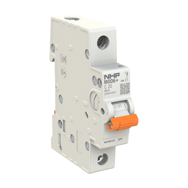 NHP MOD6+ Miniature Circuit Breaker MCB 6kA 1 Pole 25A C Curve