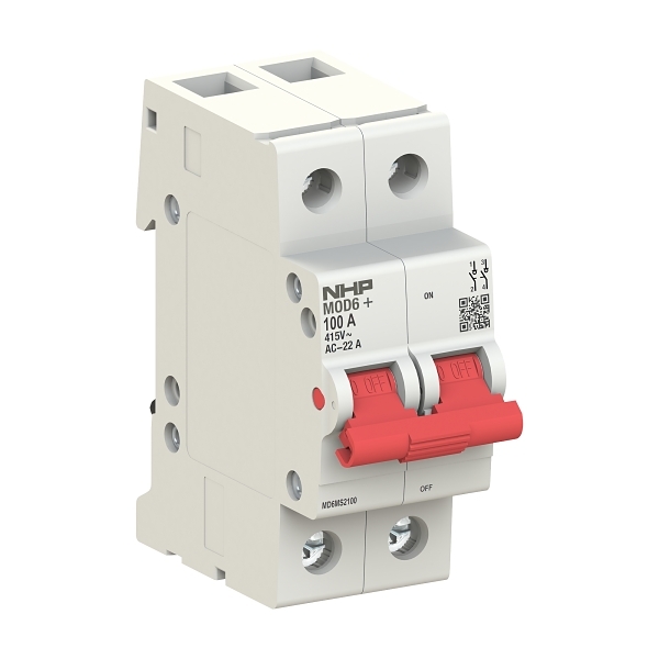 NHP MOD6+ Main Switch 2 Pole 100A