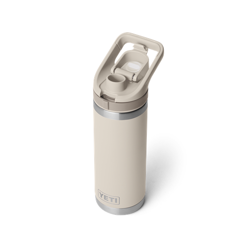 70000006599_21071507891_YETI_WHSL_Studio_Drinkware_Rambler_Flip_Chug_Bottle_18oz_Cape_Taupe_3qter_Open_1167_B