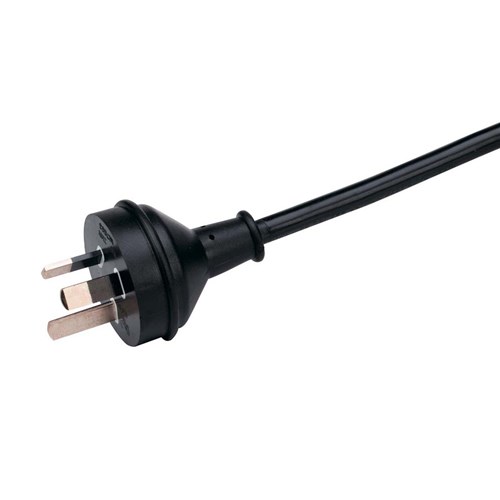 3 PIN PLUG AND FLEX 2MT BLACK