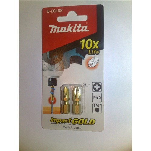 PH2 X 25MM WOOD TORSION GRIP GOLD TORSION SCREWDRIVER BIT