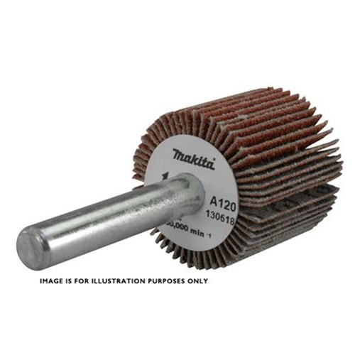MAKITA FLAP WHEEL 50X25X6.35MM SHAFT A120 GRIT