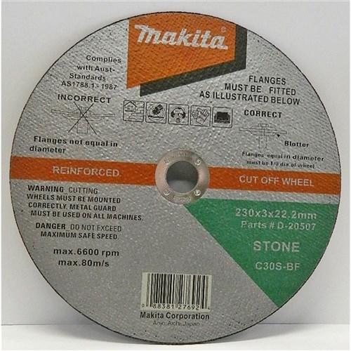 MAKITA 230MM MASONARY CUT OFF WHEEL