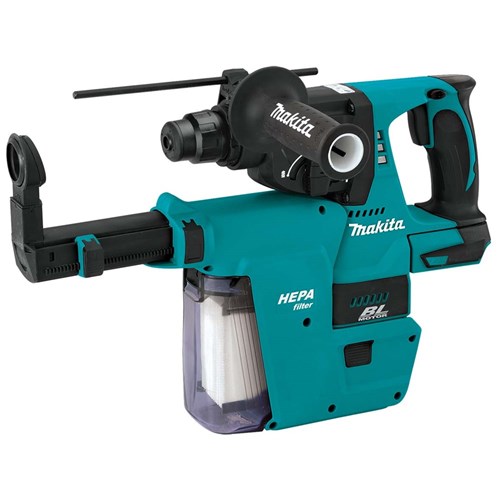 MAKITA 18V LXT BRUSHLESS 24MM ROTARY HAMMER C/W DUST EXTRACTION SKIN