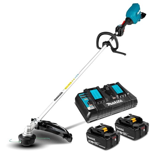 MAKITA 18VX2 BRUSHLESS LOOP HANDLE LINE TRIMMER KIT 2 X 5AH CHARGER