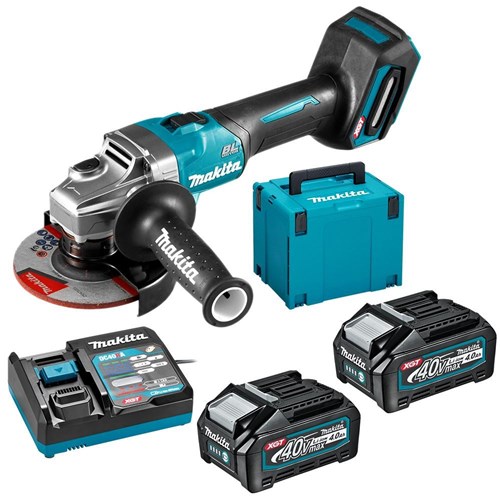 MAKITA 40V MAX BL 125MM (5IN) ANGLE GRINDER SLIDE SWITCH 4.0AH KIT