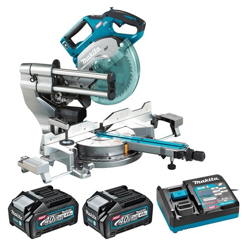 MAKITA 40V MAX BL AWS 216MM (81/2IN) SLIDE COMPOUND MITRE SAW 4.0AH KIT