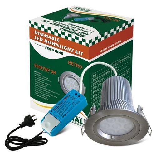 7W LED DOWNLIGHT 3100K SATIN CHROME S9061WPSN
