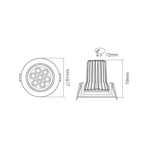 7W LED DOWNLIGHT 3100K SATIN CHROME S9061WPSN